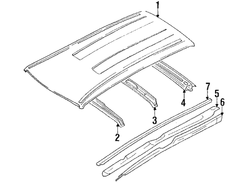 1992 Toyota Corolla Roof & Components Diagram