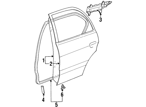 1995 Toyota Tercel Rear Door Diagram