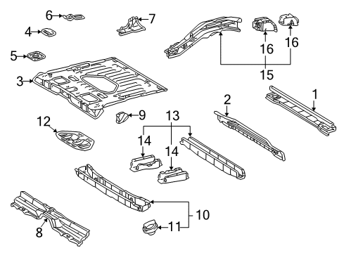 1999 Toyota RAV4 Rear Body Panel, Floor & Rails Diagram