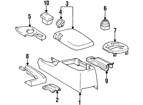 1997 Toyota Supra Box, Front Diagram for 58802-14070-C0