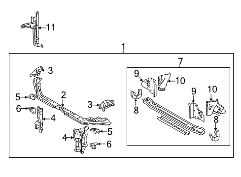 2004 Toyota Matrix Radiator Support Diagram