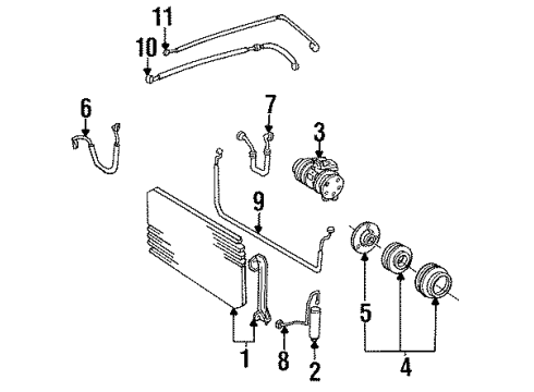 1993 Toyota Camry Compressor Diagram for 88320-33020-84