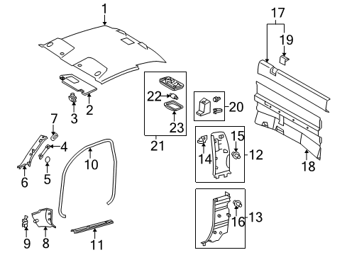 2014 Toyota Tacoma Interior Trim - Cab Diagram