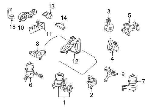 2020 Toyota Sienna Engine & Trans Mounting Diagram
