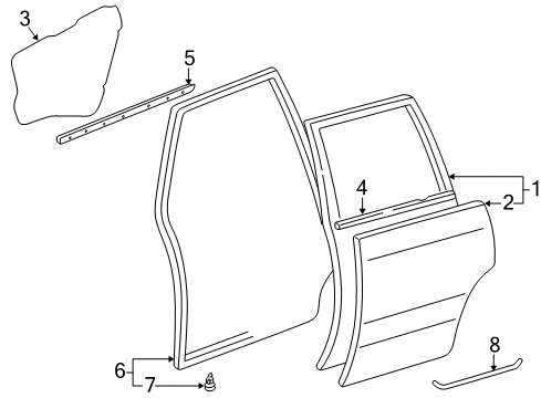 Cover, Rear Door Service Hole, Driver Side Diagram for 67842-60040