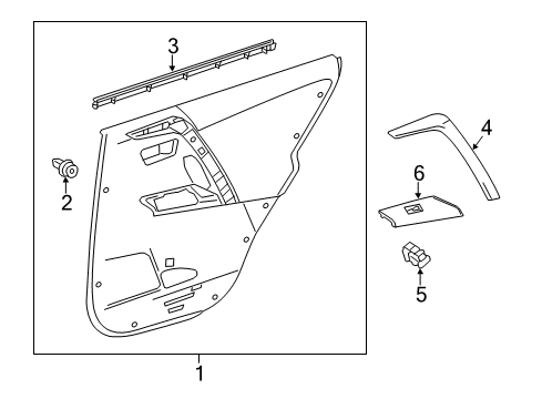 2015 Toyota RAV4 Interior Trim - Rear Door Diagram