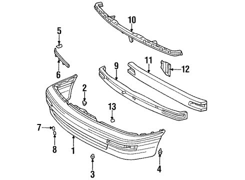 1996 Toyota Avalon Front Bumper Diagram