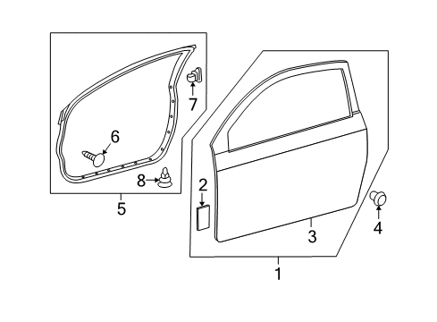 2009 Scion tC Door & Components Diagram