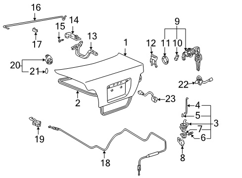 1998 Toyota Corolla Trunk Diagram