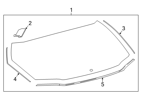 2018 Toyota C-HR Lift Gate - Glass & Hardware Diagram