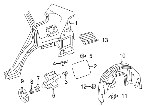 2021 Toyota RAV4 Quarter Panel & Components Diagram