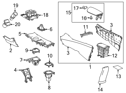 2018 Toyota C-HR Console Diagram