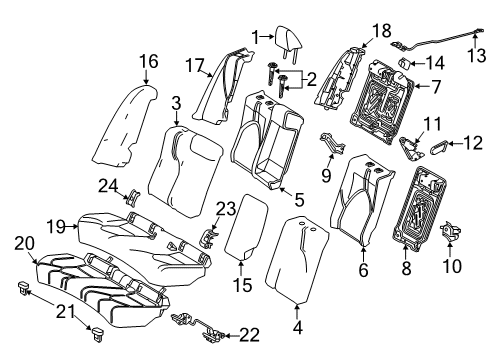 2022 Toyota Camry Rear Seat Components Diagram