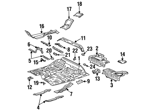 1998 Toyota T100 Cab - Floor Diagram