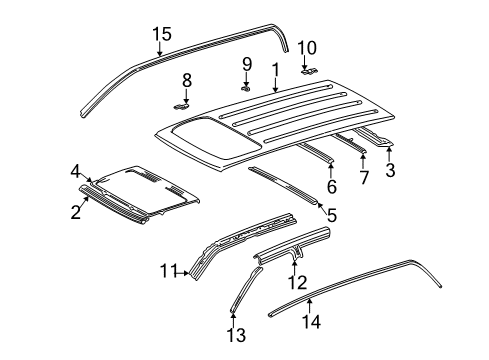 2005 Toyota Sequoia Roof & Components Diagram