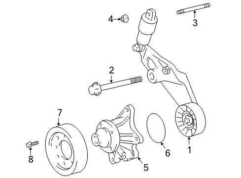2004 Toyota Celica Water Pump, Belts & Pulleys Diagram