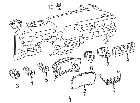 2022 Toyota Corolla Cluster & Switches, Instrument Panel Diagram
