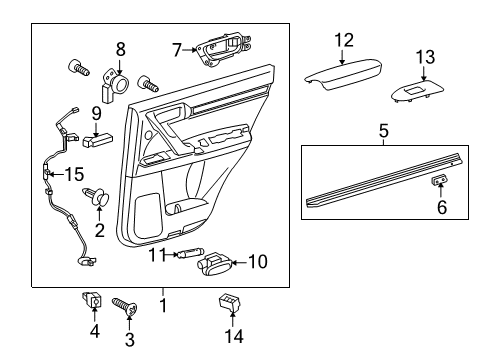 Retainer, Door Trim Diagram for 67771-35040