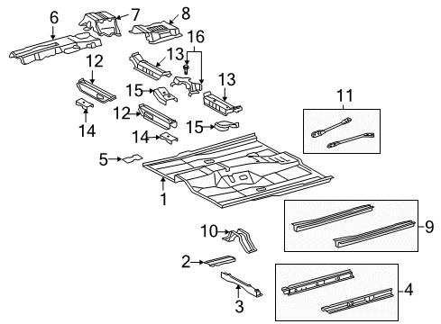 Reinforcement, Parking Brake Base Diagram for 58171-33080