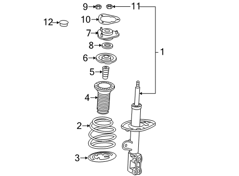 2010 Toyota RAV4 Struts & Components - Front Diagram