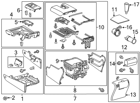2020 Toyota Tundra Console Assembly, Black, Rear Diagram for 58910-0C281-C3