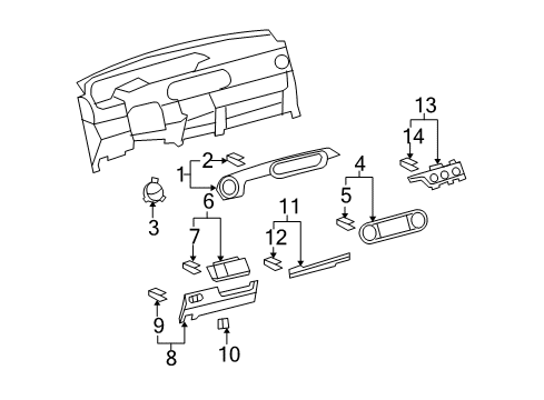 2015 Scion xB Cluster & Switches, Instrument Panel Diagram