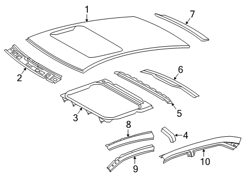 2016 Toyota Camry Roof & Components Diagram