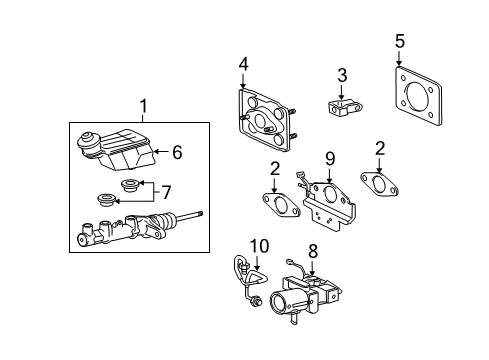 Clevis, Master Cylinder Push Rod Diagram for 47264-42010