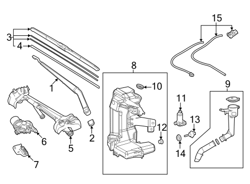 2023 Toyota bZ4X Wiper & Washer Components Diagram