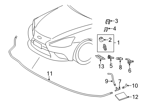 Hose, Windshield Washer (From Motor To Joint) Diagram for 90075-15059