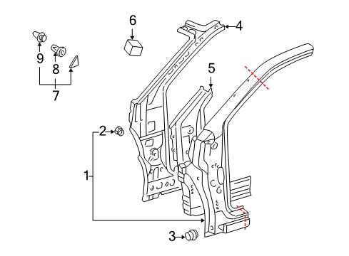 2004 Toyota Echo Hinge Pillar Diagram