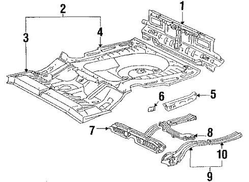 1990 Toyota Camry Rear Body Diagram