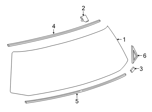2012 Scion iQ Lift Gate - Glass & Hardware Diagram