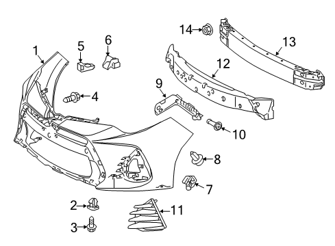 2018 Toyota Corolla Front Bumper Diagram