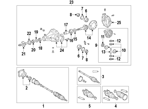 2012 Toyota Highlander Rear Axle, Axle Shafts & Joints, Differential, Drive Axles, Propeller Shaft Diagram