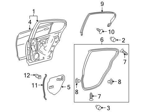 Clip, Door Weatherstrip Diagram for 90467-05162-B0