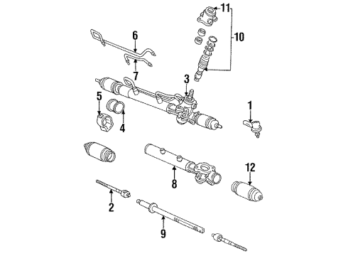 1993 Toyota Camry P/S Pump & Hoses, Steering Gear & Linkage Diagram