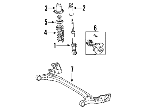 2007 Toyota Corolla Rear Suspension, Stabilizer Bar, Suspension Components Diagram