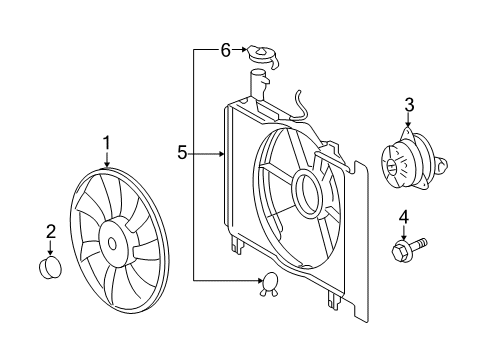 2012 Toyota Yaris Cooling System, Radiator, Water Pump, Cooling Fan Diagram