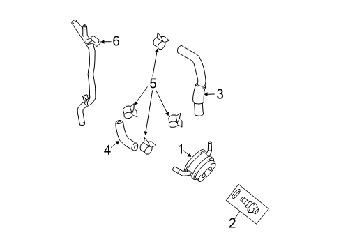 Clamp Or Clip(For Water By-Pass Hose) Diagram for 90467-20011