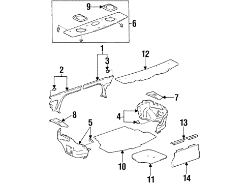 1996 Toyota Paseo Interior Trim - Rear Body Diagram