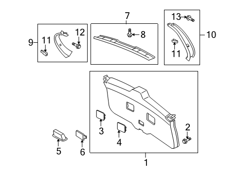 2009 Scion xD Interior Trim - Lift Gate Diagram