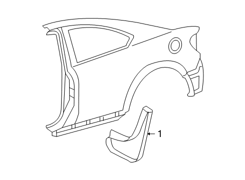 2009 Scion tC Exterior Trim - Quarter Panel Diagram