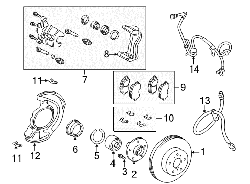 Fitting Kit, Disc Brake, Front Diagram for 04947-33120