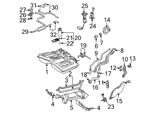 2004 Toyota RAV4 Air Filter Diagram for 17801-28010