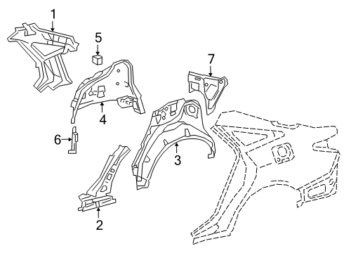 2020 Toyota Avalon Inner Structure - Quarter Panel Diagram