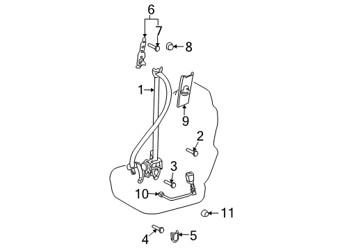 2004 Toyota Sienna Seat Belt Diagram
