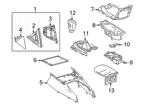 2022 Toyota Corolla Cross Center Console Diagram