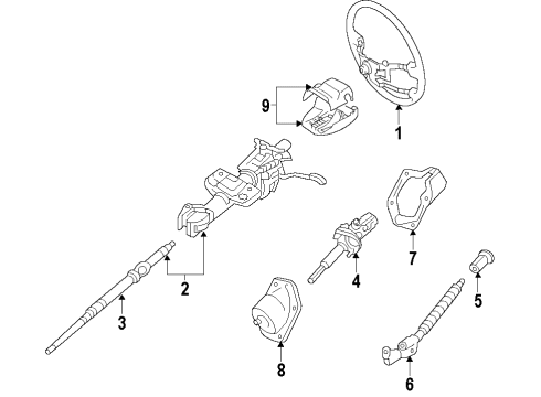 2012 Toyota FJ Cruiser Steering Column & Wheel, Steering Gear & Linkage Diagram 1 - Thumbnail
