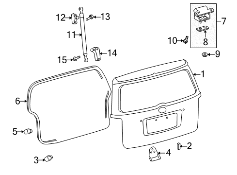 2015 Scion xB Gate & Hardware Diagram